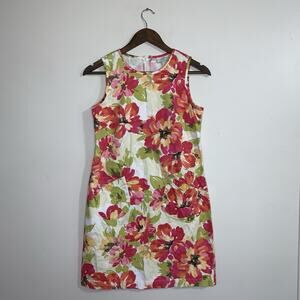 ANN TAYLOR LOFT Size 0 Sundress Women Sleeveless Stretch A-Line Pockets Floral